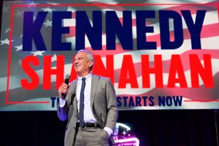 Independent presidential candidate Robert F. Kennedy Jr. speaks to supporters during a campaign event